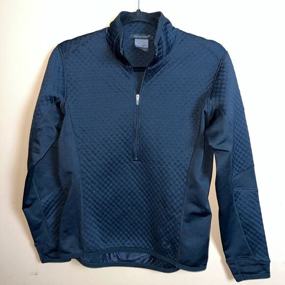 Nike Sphere Women's Black Waffle Knit Quarter Zip Collared Pullover Shirt Small - Picture 1 of 7